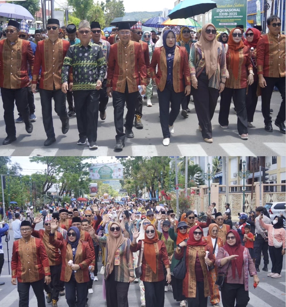 BRIDA KONAWE MENGIKUTI PAWAI TA'ARUF STQH NASIONAL 2025 DI KENDARI